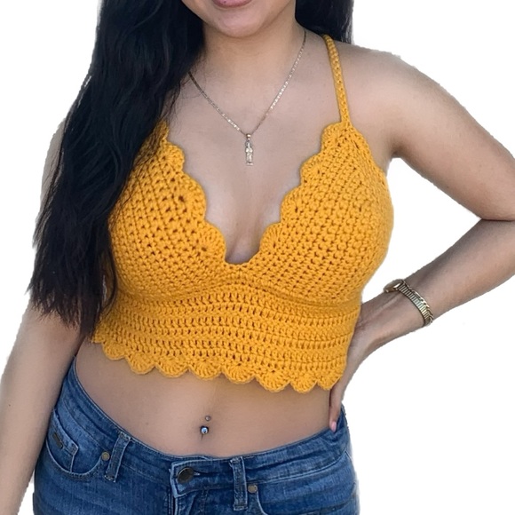 Handmade Crochet Crop Top - Picture 3 of 4